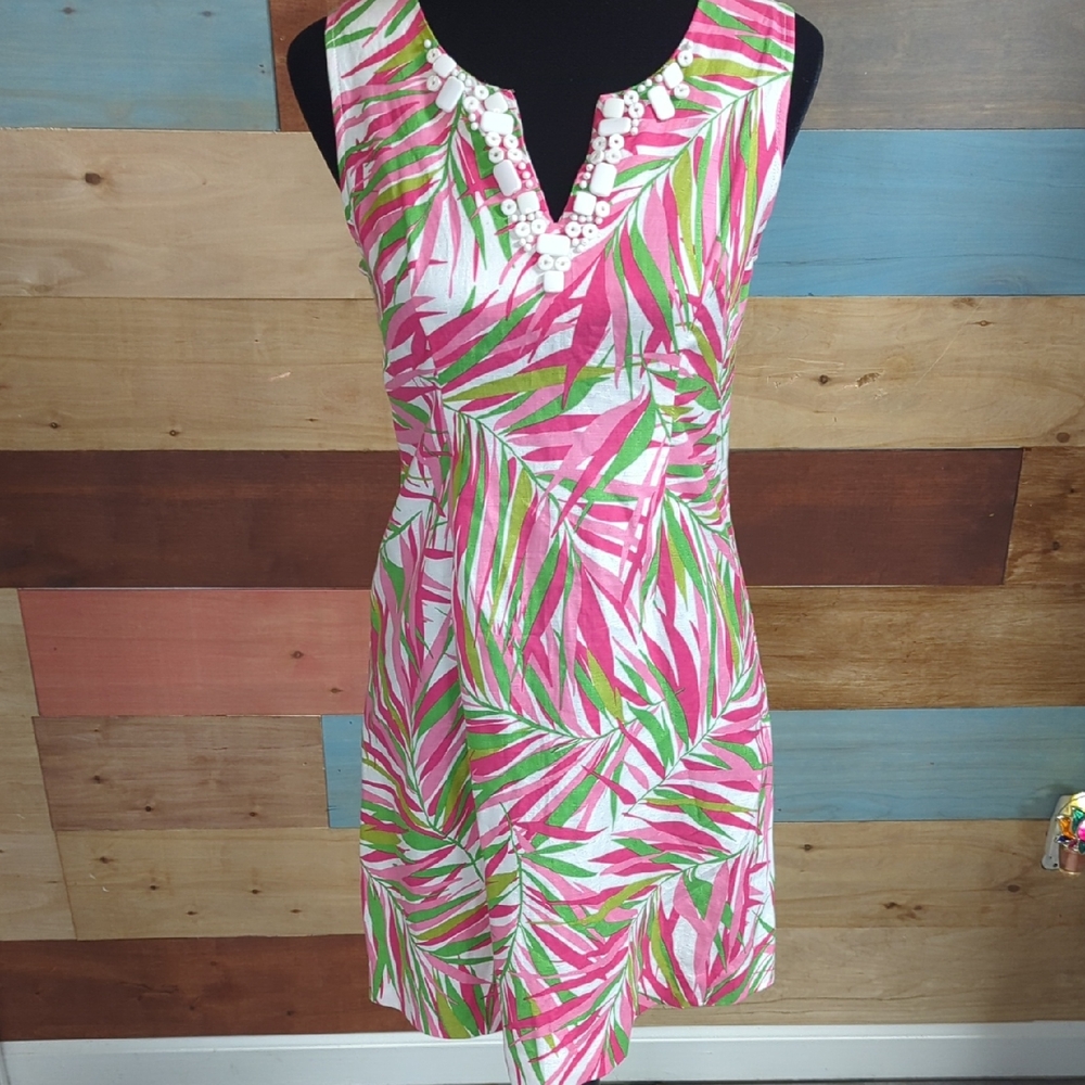 Ruby Rd. Vibrant Pink and Green Dress